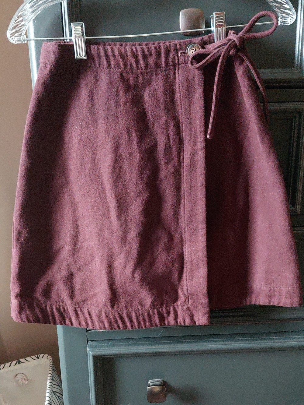 Madewell Wrap Mini Skirt in Wine